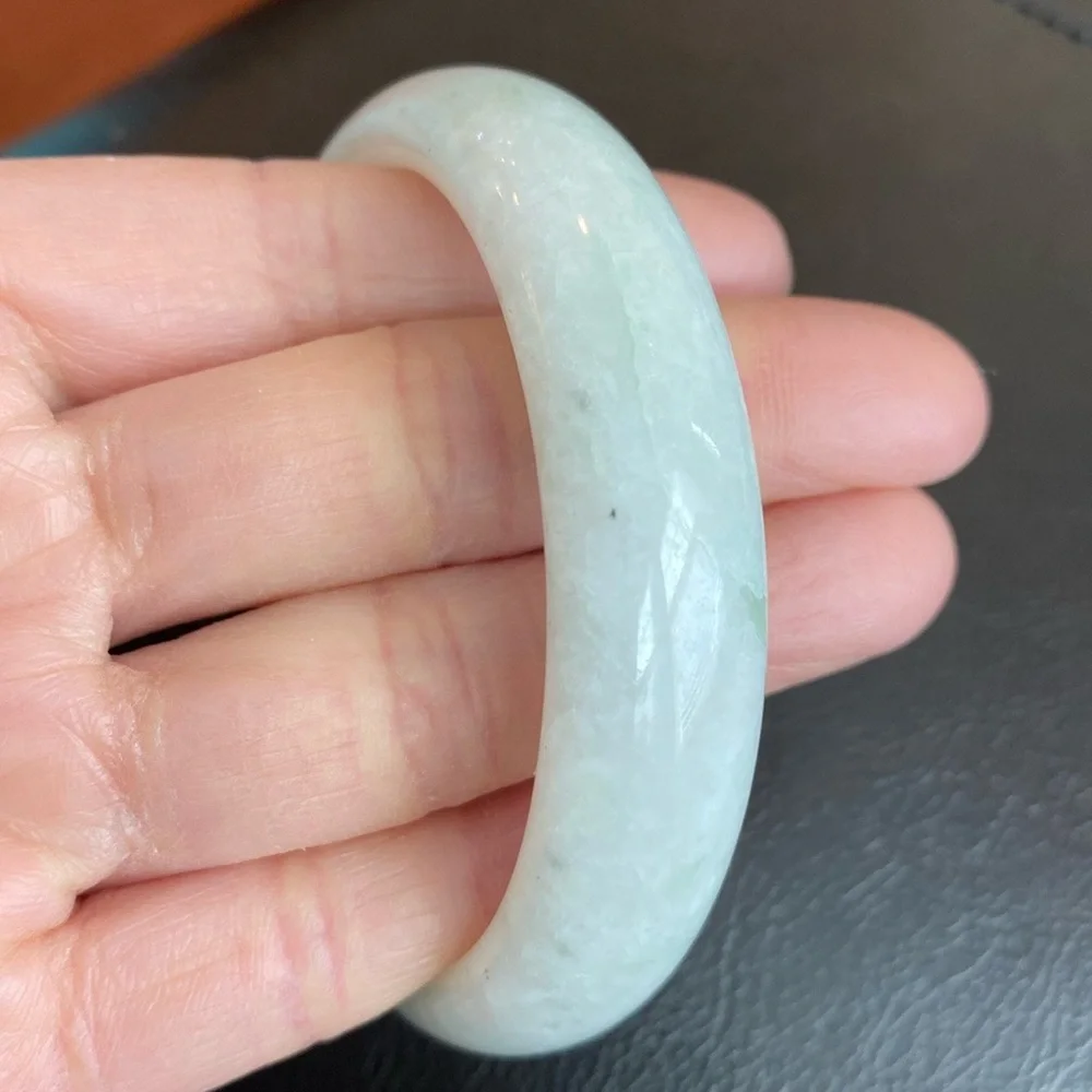 White Jade Bangle Bracelet 59mm Width 15mm - Picture 9 of 13